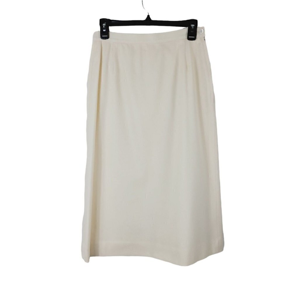 Vtg Pendleton Skirt Sz 10  Cream Fall Winter Wool Career Professional Wool Mark